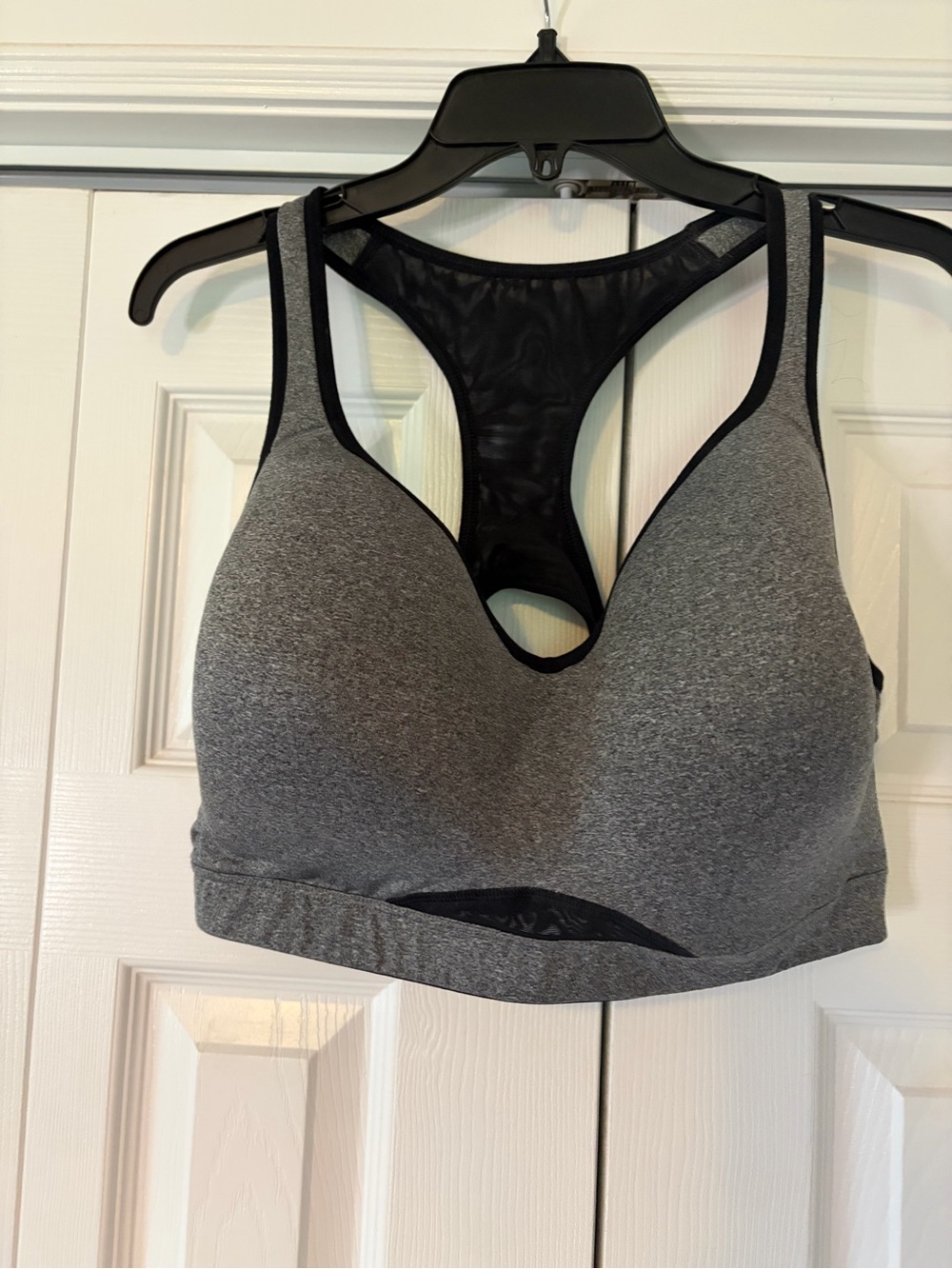 Old Navy Grey and Black Racerback Sports Bra with Mesh Back